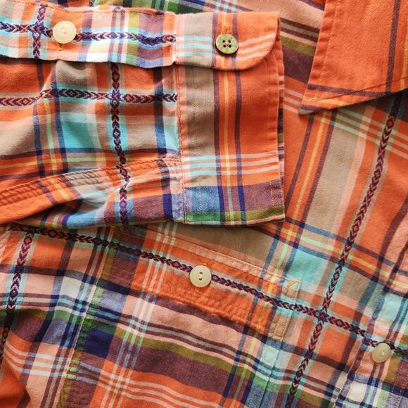 Polo Ralph Lauren Y2K Navajo Long Sleeve Fall Button Down Orange size XL - Picture 6 of 7